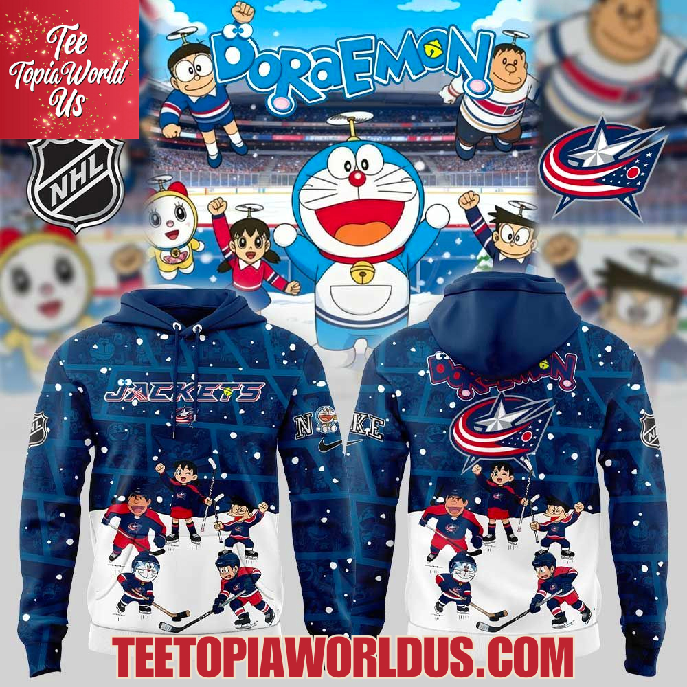 Columbus Blue Jackets Doraemon and Friends Hoodie Columbus Blue Jackets Doraemon and Friends Hoodie
