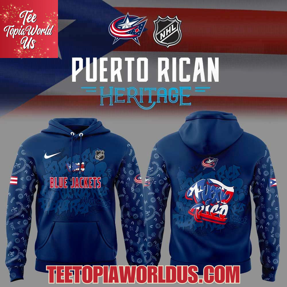 Columbus Blue Jackets Puerto Rican Heritage Hoodie Columbus Blue Jackets Puerto Rican Heritage Hoodie