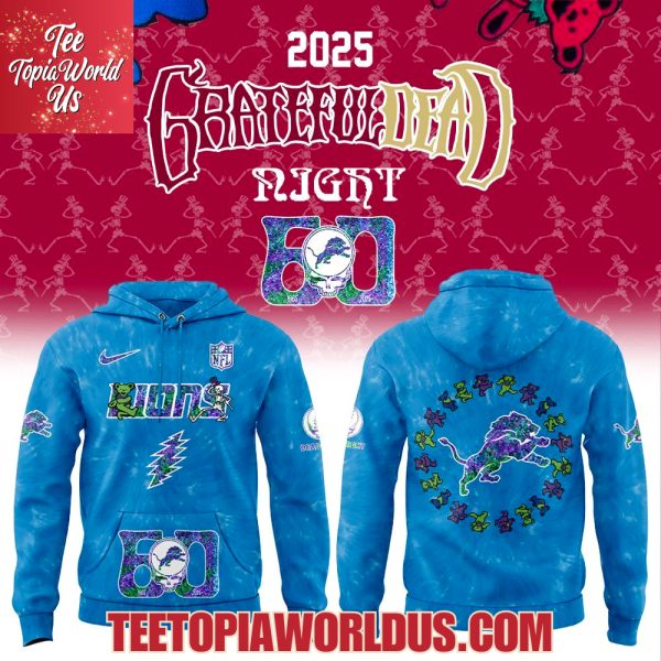 Detroit Lions Grateful Dead 60th Anniversary Hoodie Detroit Lions Grateful Dead 60th Anniversary Hoodie