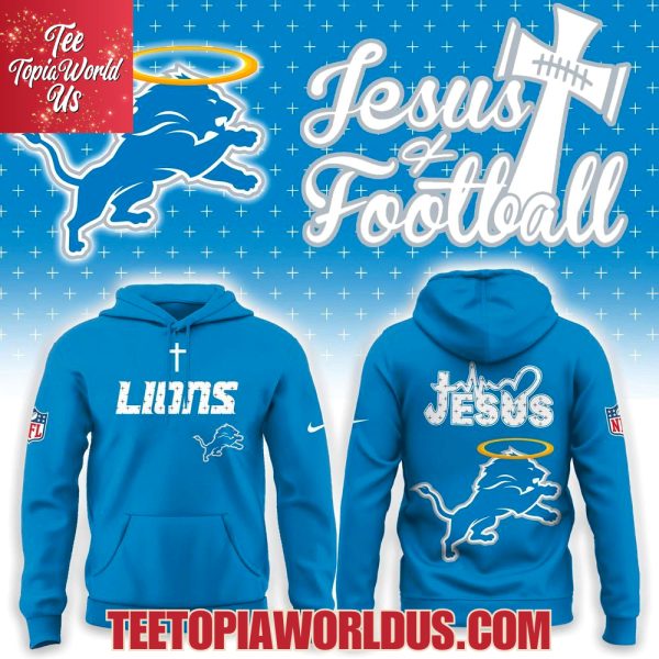 Detroit Lions Jesus and Football Hoodie Detroit Lions Jesus and Football Hoodie