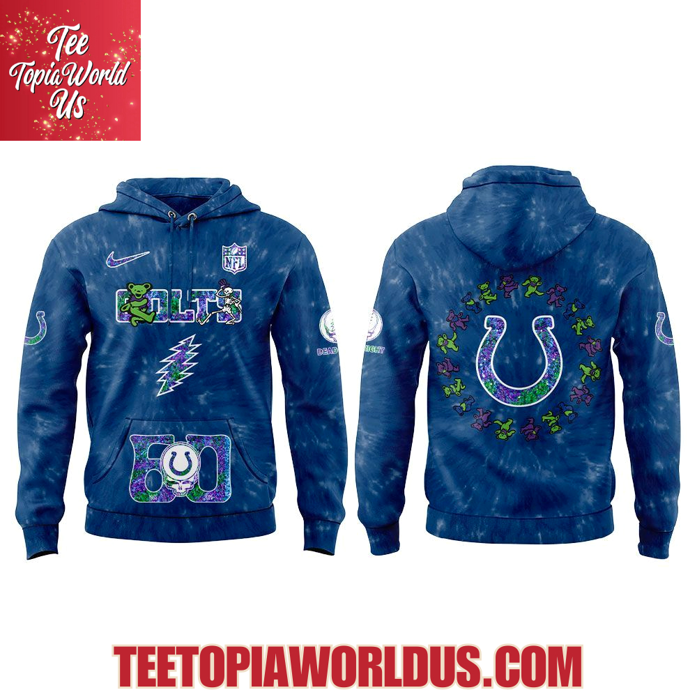 Indianapolis Colts Grateful Dead 60th Anniversary Hoodie Indianapolis Colts Grateful Dead 60th Anniversary Hoodie