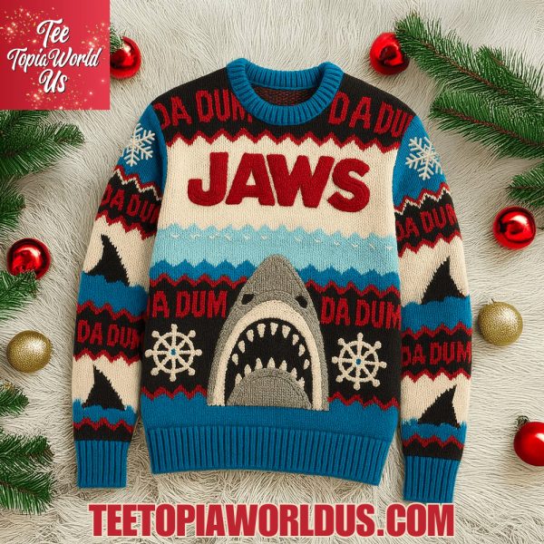 Jaws Christmas Ugly Sweater