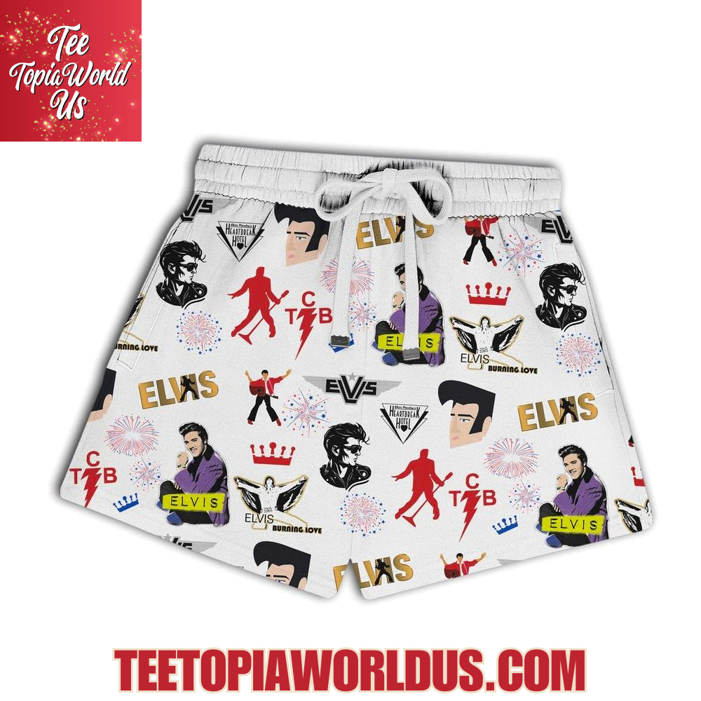 Just A Woman Who Loves Elvis Presley And The Land Of The Free Pajamas Set Just A Woman Who Loves Elvis Presley And The Land Of The Free Pajamas Set