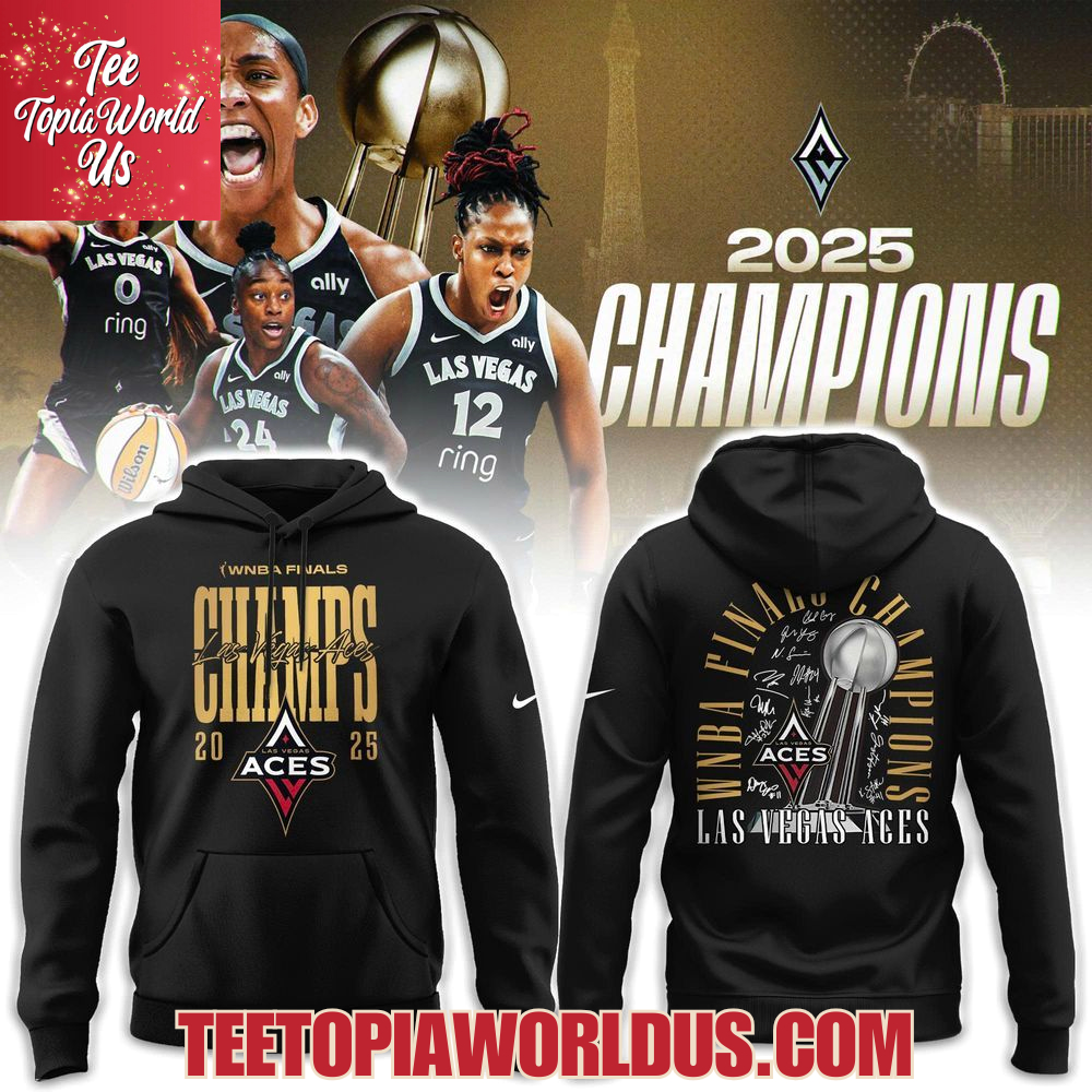 Las Vegas Aces Black WNBA Finals Champions Trophy Hoodie Las Vegas Aces Black WNBA Finals Champions Trophy Hoodie