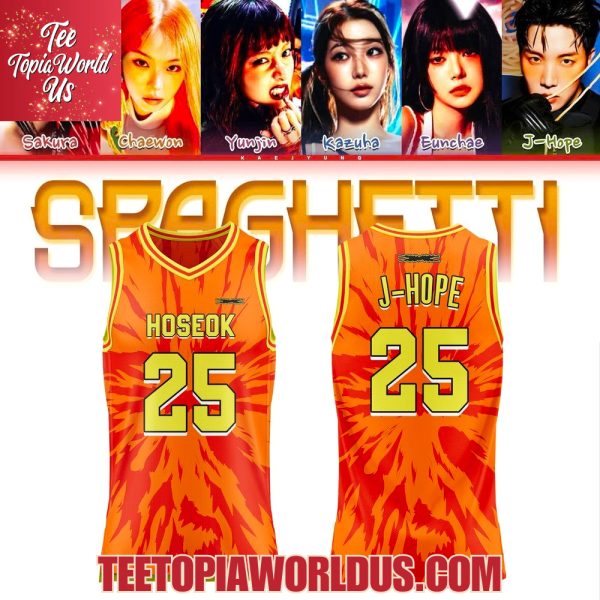 Le Sserafim Spaghetti Ft J-Hope Basketball Jersey