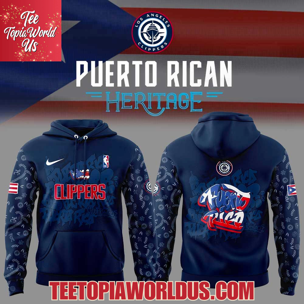 Los Angeles Clippers Puerto Rican Heritage 2025 Hoodie Los Angeles Clippers Puerto Rican Heritage 2025 Hoodie
