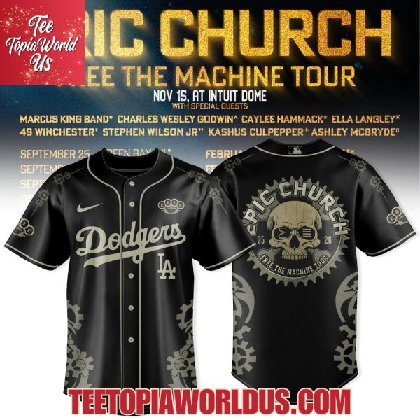 Los Angeles Dodgers x Eric Church – Free the Machine Tour Merch Jersey