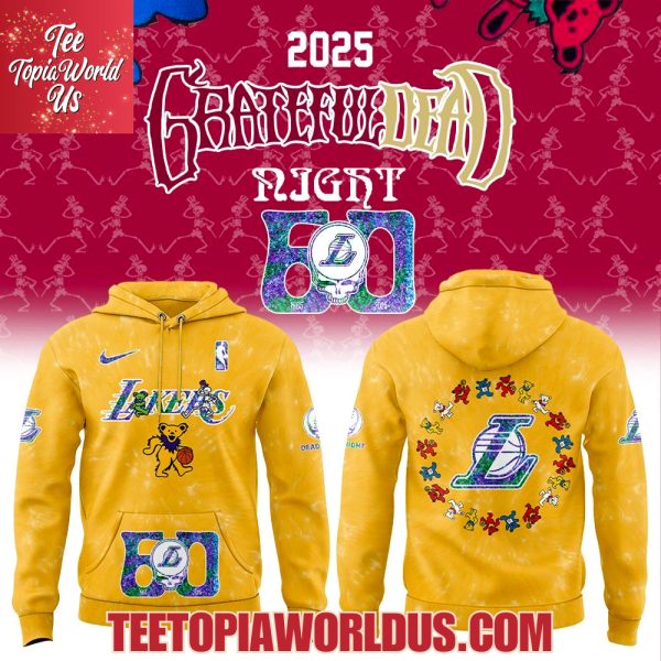 Los Angeles Lakers Grateful Dead 60th Anniversary Hoodie Los Angeles Lakers Grateful Dead 60th Anniversary Hoodie