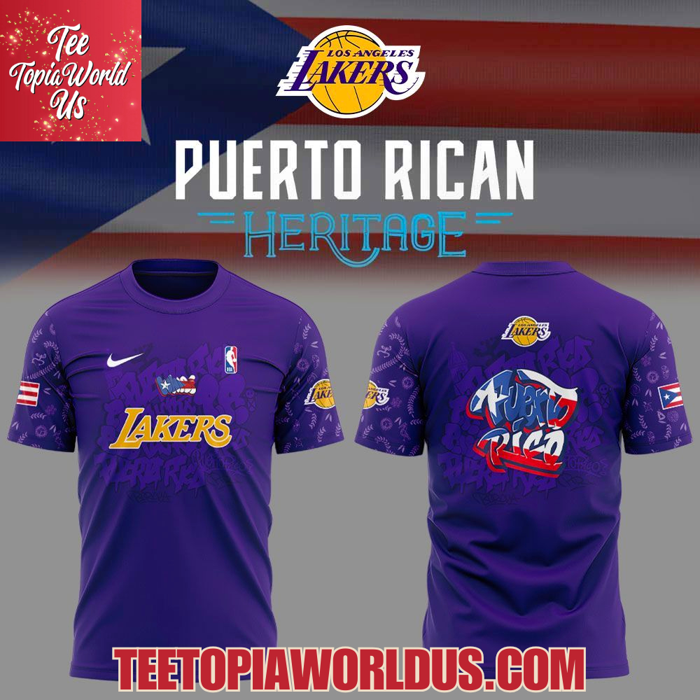 Los Angeles Lakers Puerto Rican Heritage 2025 Hoodie Los Angeles Lakers Puerto Rican Heritage 2025 Hoodie
