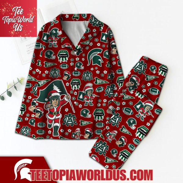 Michigan Spartans Christmas Pajamas Set
