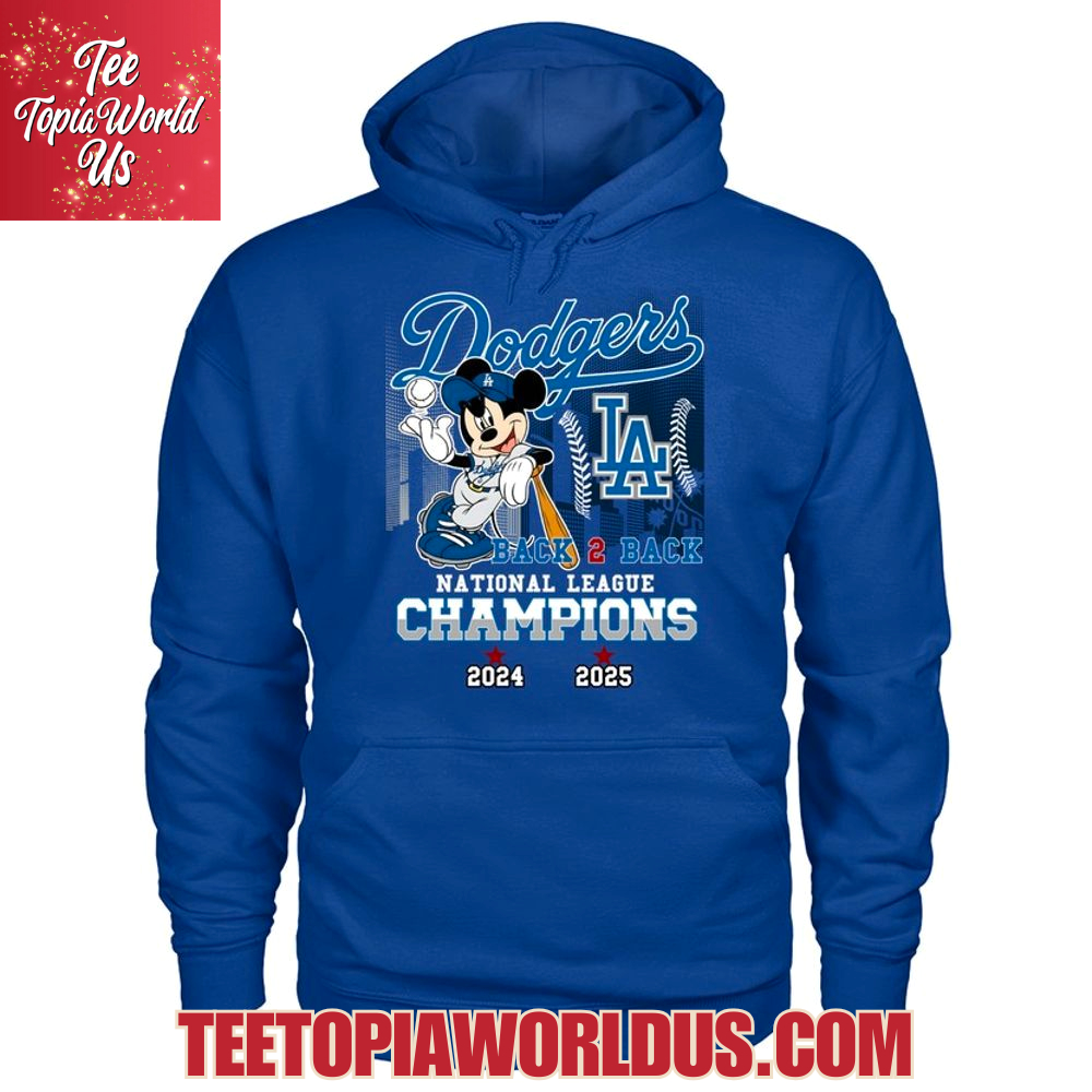 Mickey Mouse x Los Angeles Dodgers Back 2 Back National League Champions 2024 2025 T-Shirt Mickey Mouse x Los Angeles Dodgers Back 2 Back National League Champions 2024 2025 T-Shirt