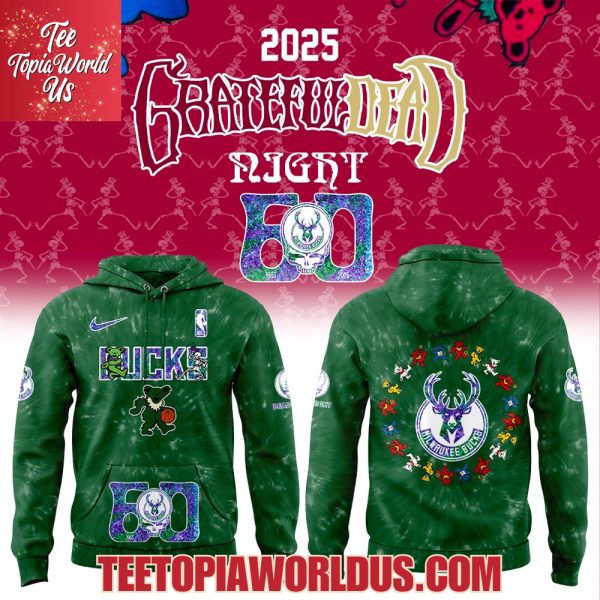 Milwaukee Bucks Grateful Dead 60th Anniversary Hoodie Milwaukee Bucks Grateful Dead 60th Anniversary Hoodie