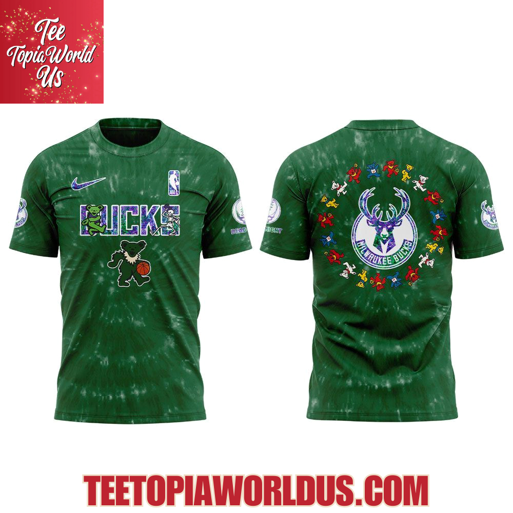 Milwaukee Bucks Grateful Dead 60th Anniversary Hoodie Milwaukee Bucks Grateful Dead 60th Anniversary Hoodie