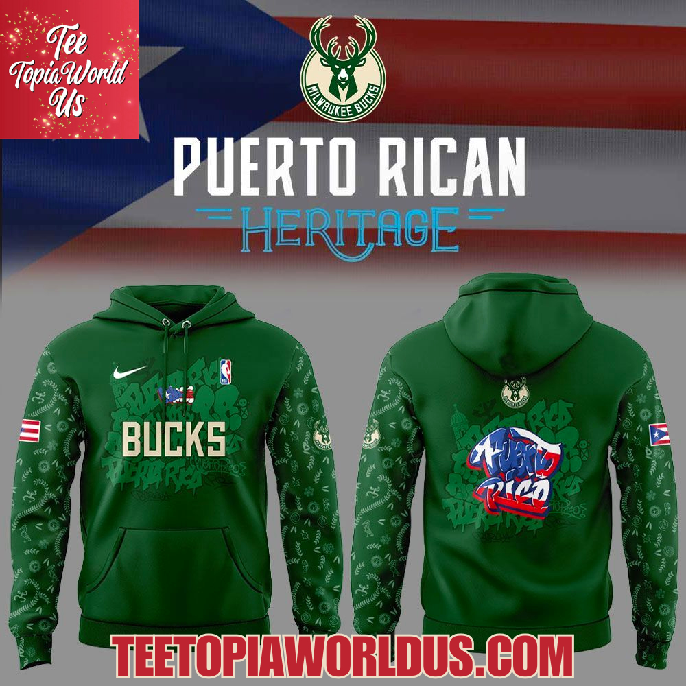 Milwaukee Bucks Puerto Rican Heritage 2025 Hoodie Milwaukee Bucks Puerto Rican Heritage 2025 Hoodie