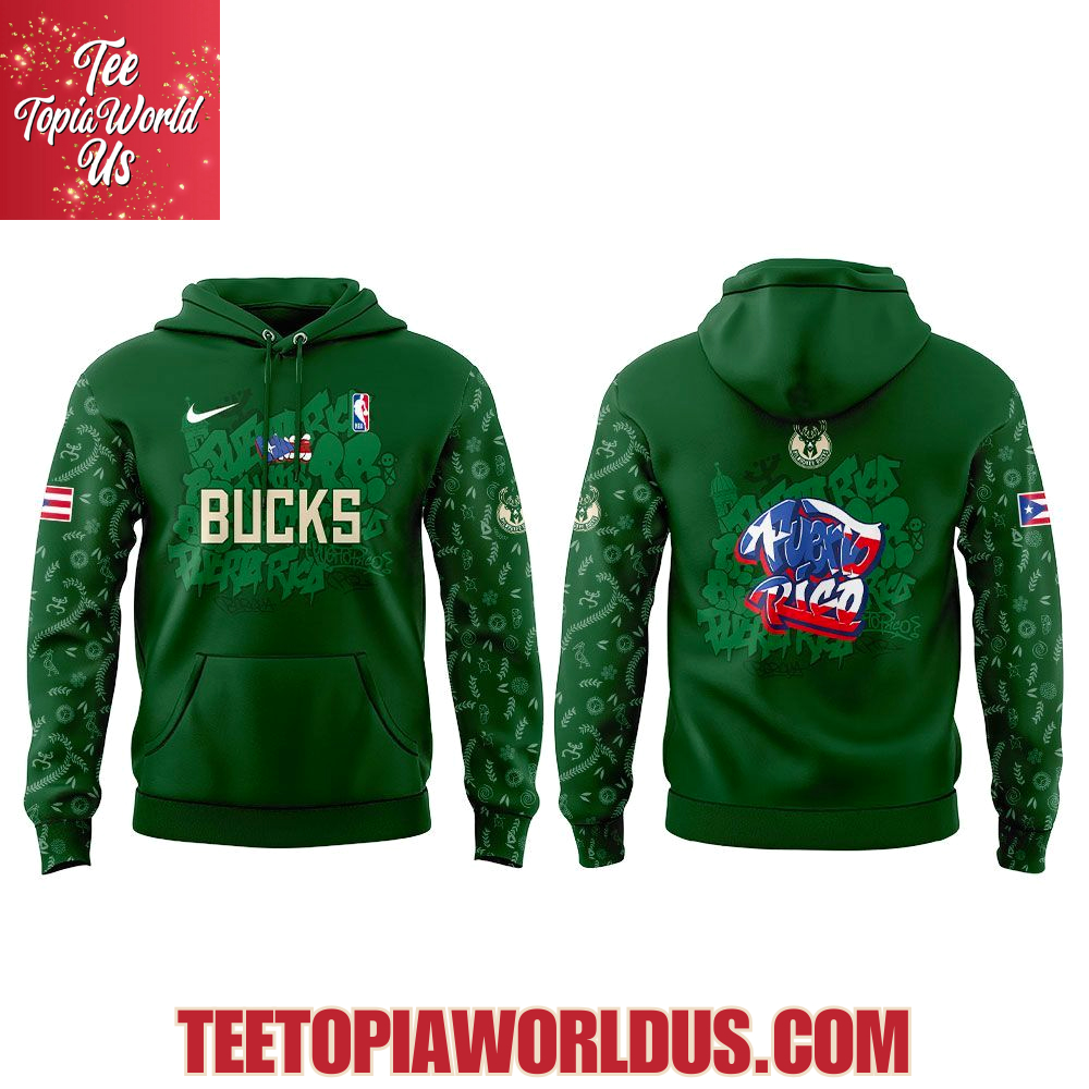 Milwaukee Bucks Puerto Rican Heritage 2025 Hoodie Milwaukee Bucks Puerto Rican Heritage 2025 Hoodie