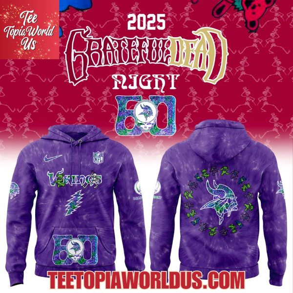 Minnesota Vikings Grateful Dead 60th Anniversary Hoodie Minnesota Vikings Grateful Dead 60th Anniversary Hoodie