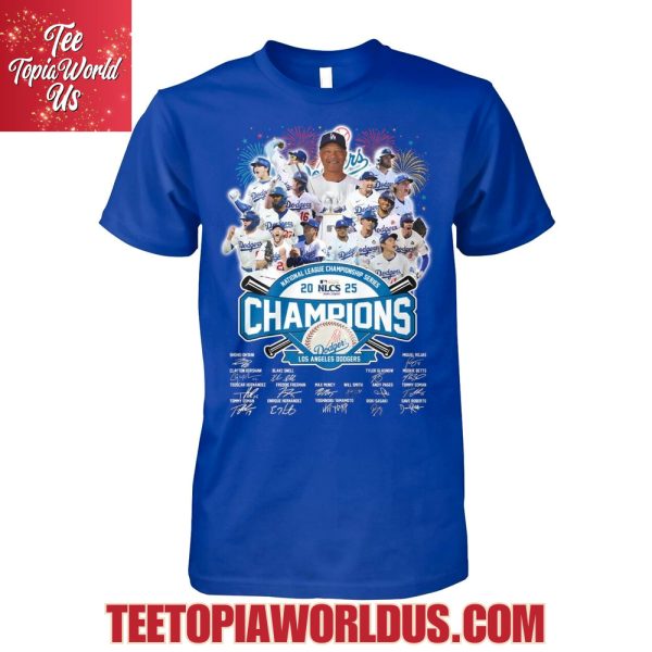 National League Championship Series 2025 NLCS Champions Los Angeles Dodgers T-Shirt National League Championship Series 2025 NLCS Champions Los Angeles Dodgers T-Shirt