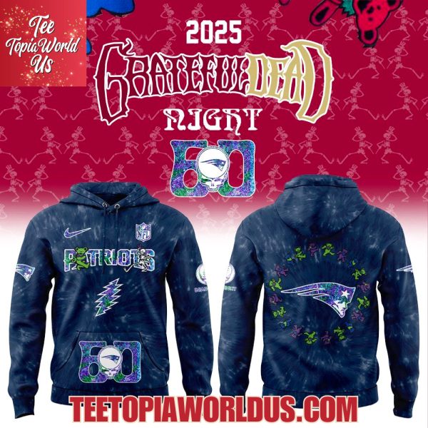 New England Patriots Grateful Dead 60th Anniversary Hoodie New England Patriots Grateful Dead 60th Anniversary Hoodie