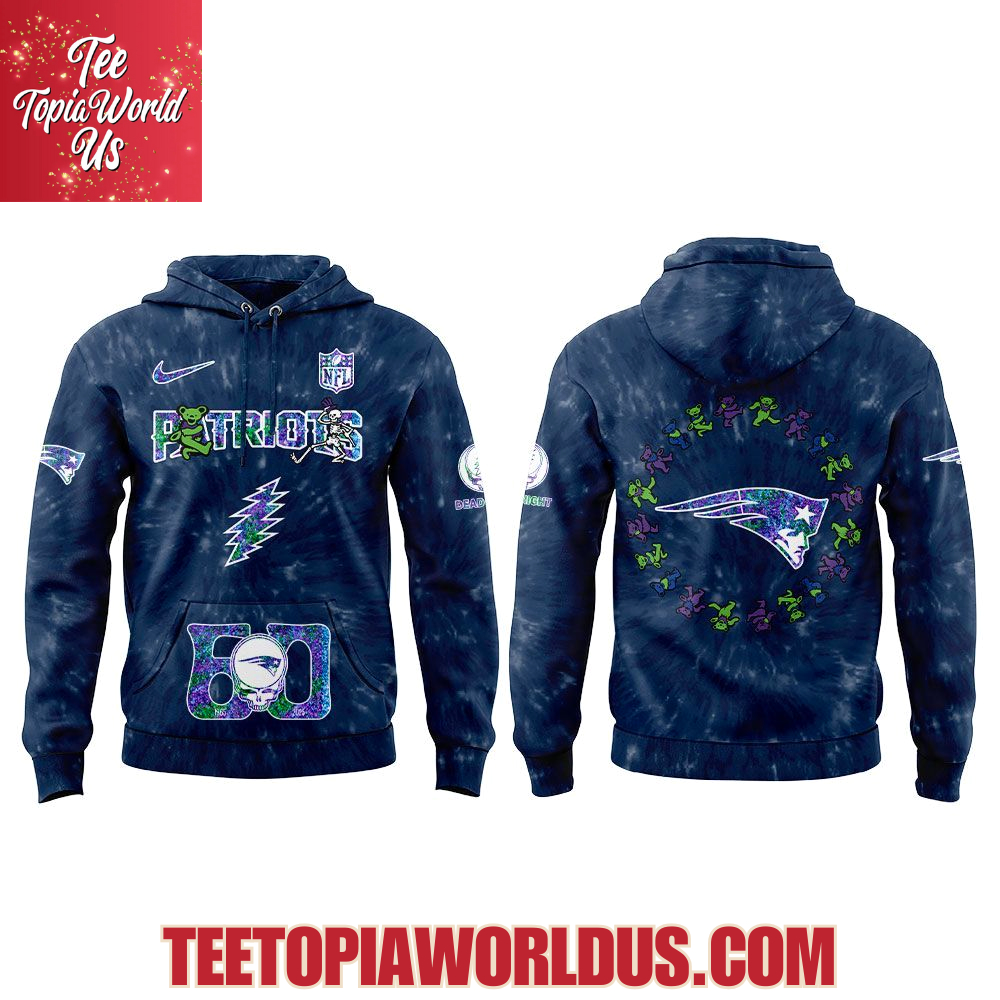 New England Patriots Grateful Dead 60th Anniversary Hoodie New England Patriots Grateful Dead 60th Anniversary Hoodie