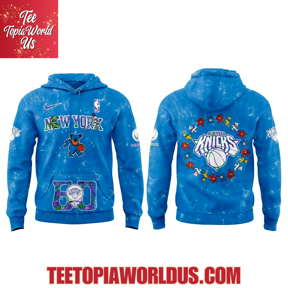 New York Knicks Grateful Dead 60th Anniversary Hoodie New York Knicks Grateful Dead 60th Anniversary Hoodie