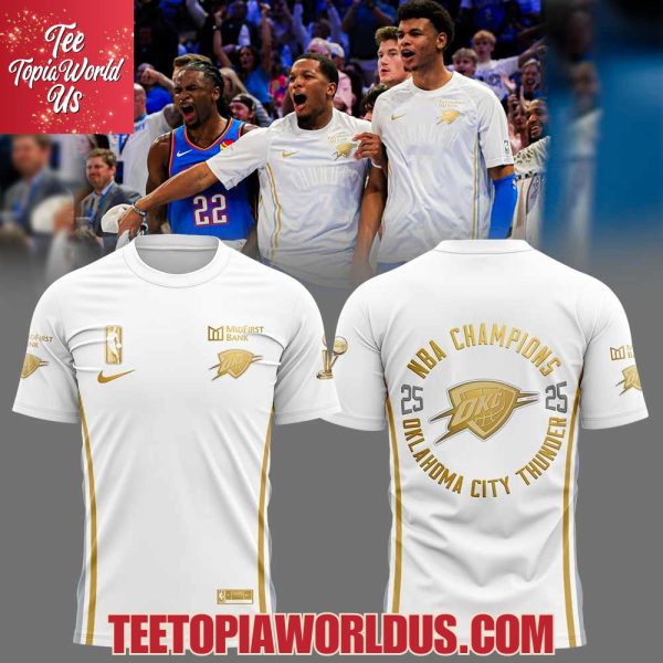 Oklahoma City Thunder 2025 Ring Ceremony T-Shirt Oklahoma City Thunder 2025 Ring Ceremony T-Shirt