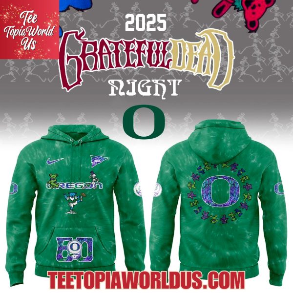 Oregon Ducks Grateful Dead 60th Anniversary Hoodie Oregon Ducks Grateful Dead 60th Anniversary Hoodie
