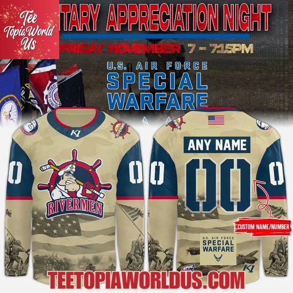 Peoria Rivermen Military Night Hockey Jersey 2025