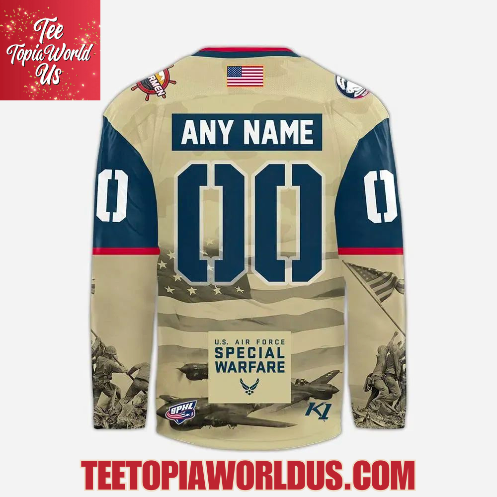 Peoria Rivermen Military Night Hockey Jersey 2025 Peoria Rivermen Military Night Hockey Jersey 2025