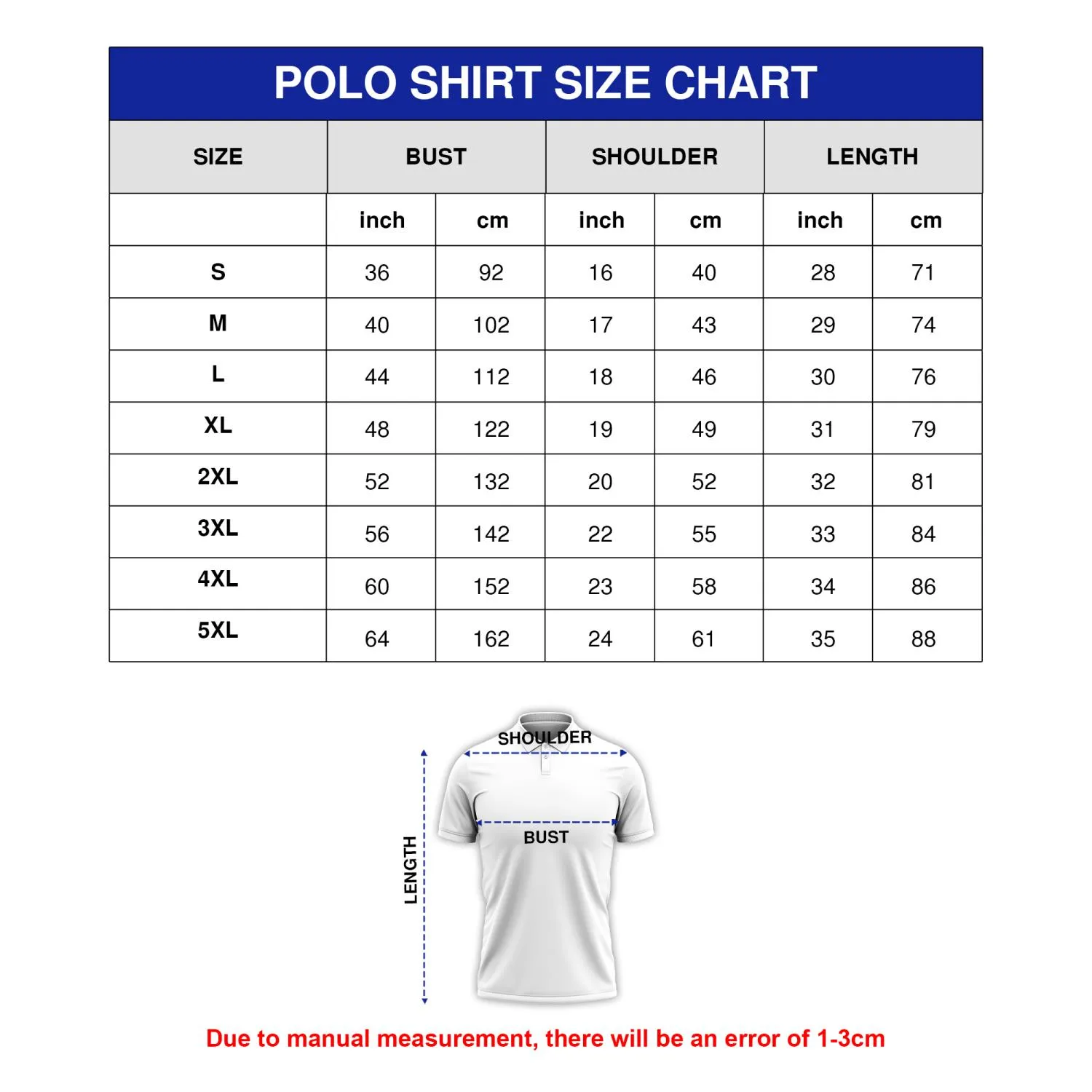 polo sizechart