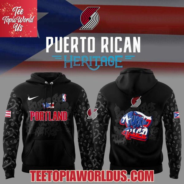 Portland Trail Blazers Puerto Rican Heritage 2025 Hoodie