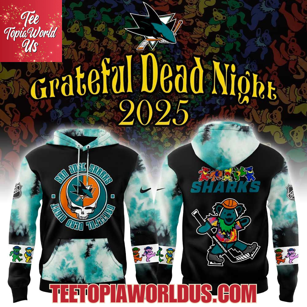 San Jose Sharks Grateful Dead Night 60th Hoodie San Jose Sharks Grateful Dead Night 60th Hoodie