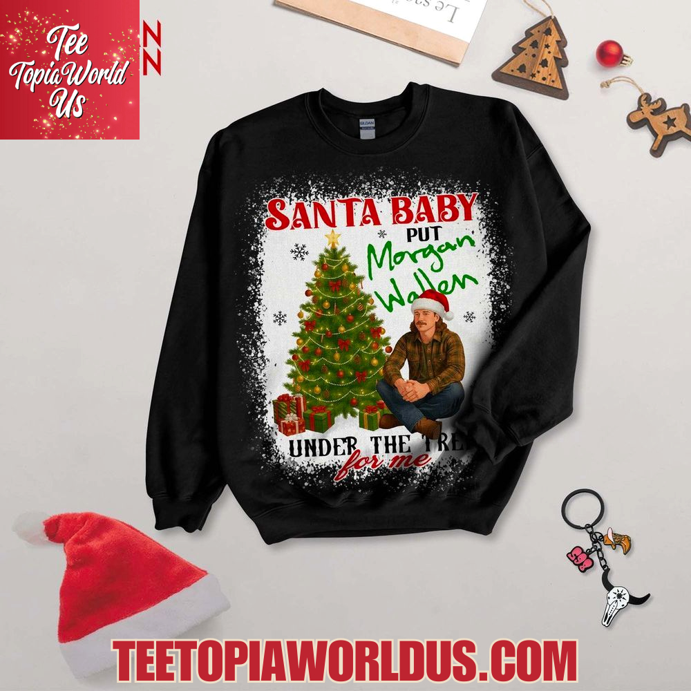 Santa Baby Put Morgan Wallen Under The Tree For Me Pajamas Set Santa Baby Put Morgan Wallen Under The Tree For Me Pajamas Set
