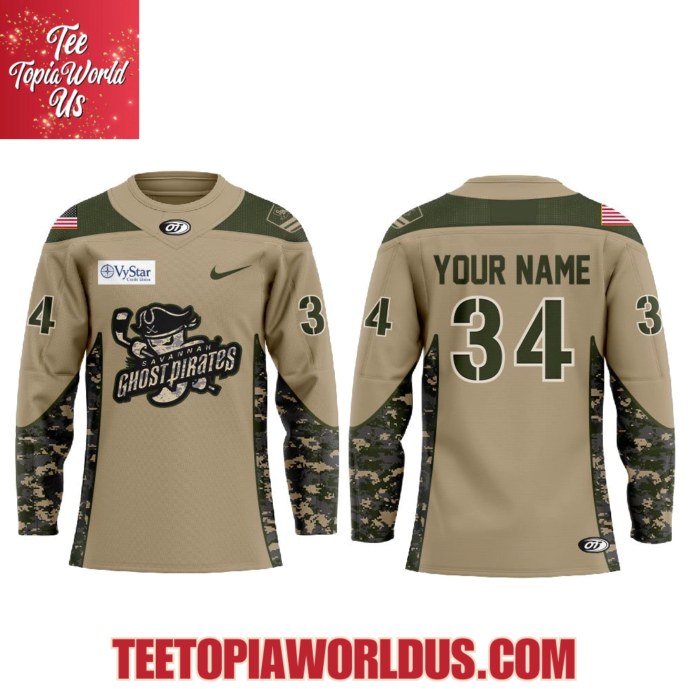Savannah Ghost Pirates Military Appreciation 2025 Hockey Jersey Savannah Ghost Pirates Military Appreciation 2025 Hockey Jersey