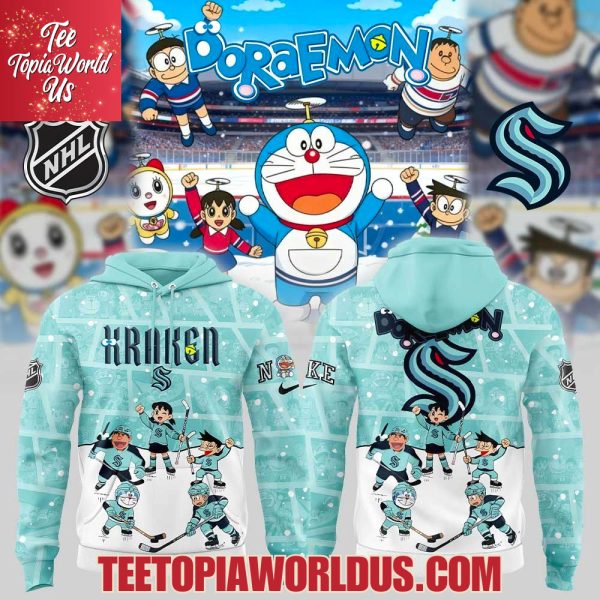 Seattle Kraken Doraemon and Friends Hoodie Seattle Kraken Doraemon and Friends Hoodie