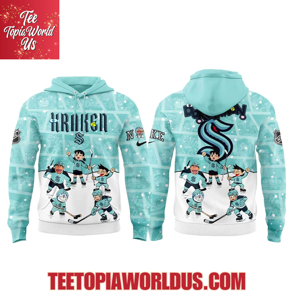 Seattle Kraken Doraemon and Friends Hoodie Seattle Kraken Doraemon and Friends Hoodie