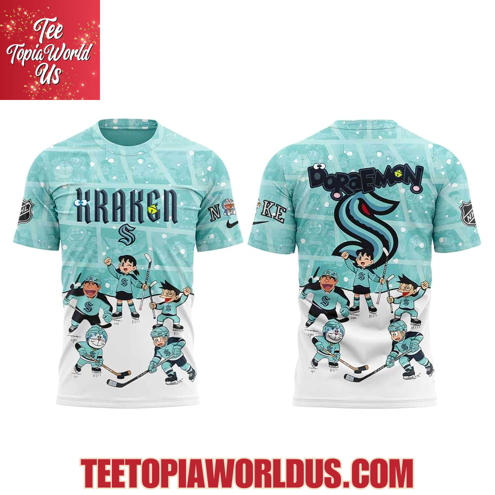 Seattle Kraken Doraemon and Friends Hoodie Seattle Kraken Doraemon and Friends Hoodie