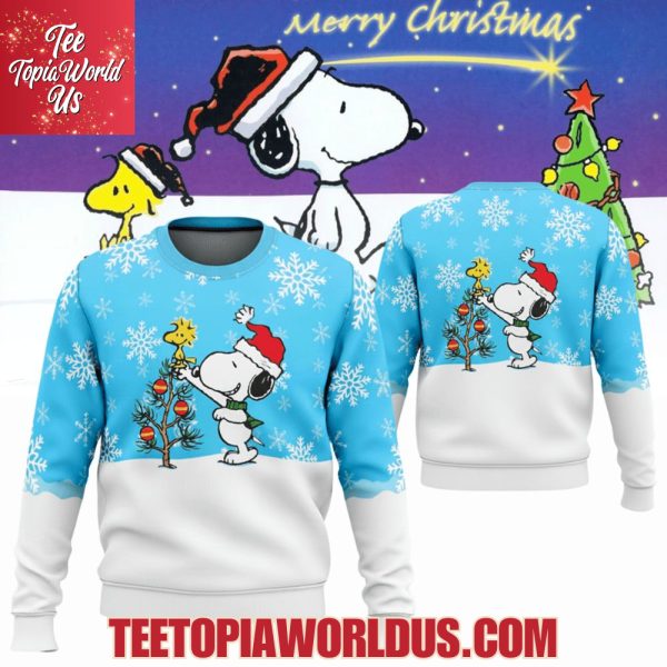 Snowy Christmas Tree Snoopy Ugly Christmas Sweater Snowy Christmas Tree Snoopy Ugly Christmas Sweater