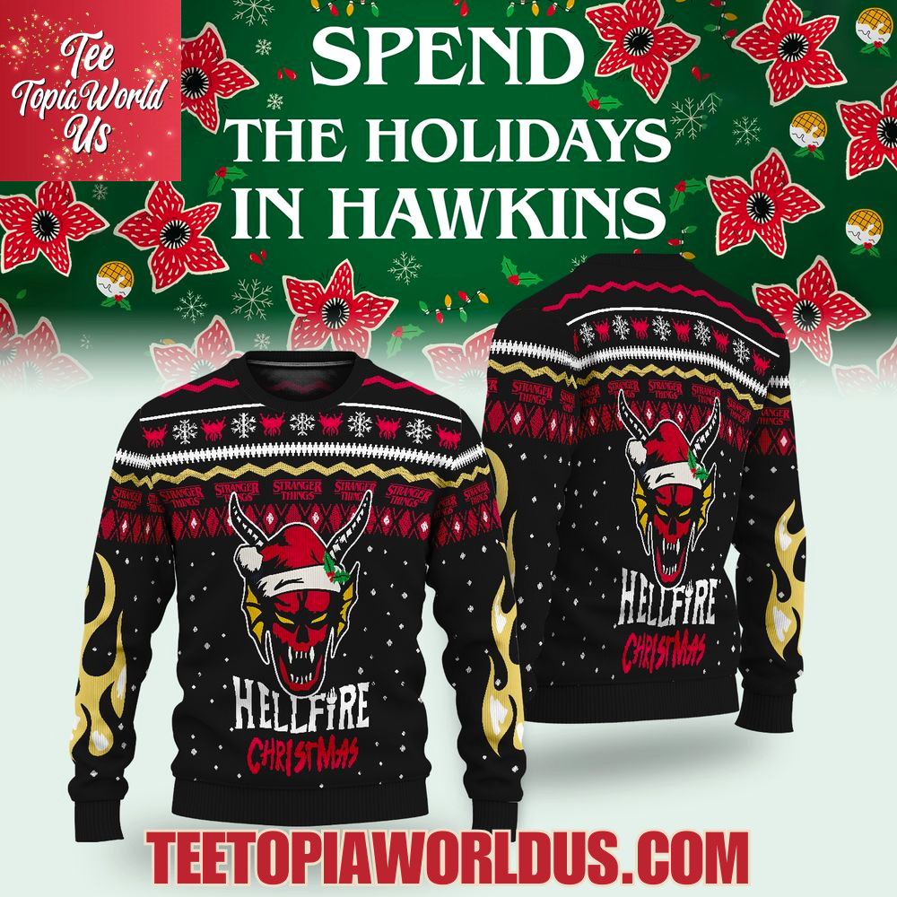 Stranger Things Hellfire Club Ugly Sweater Stranger Things Hellfire Club Ugly Sweater