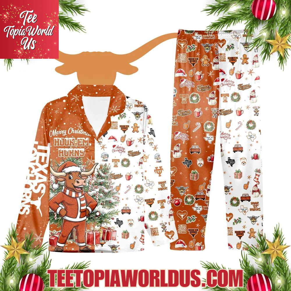 Texas Longhorns Christmas Pajamas Set Texas Longhorns Christmas Pajamas Set
