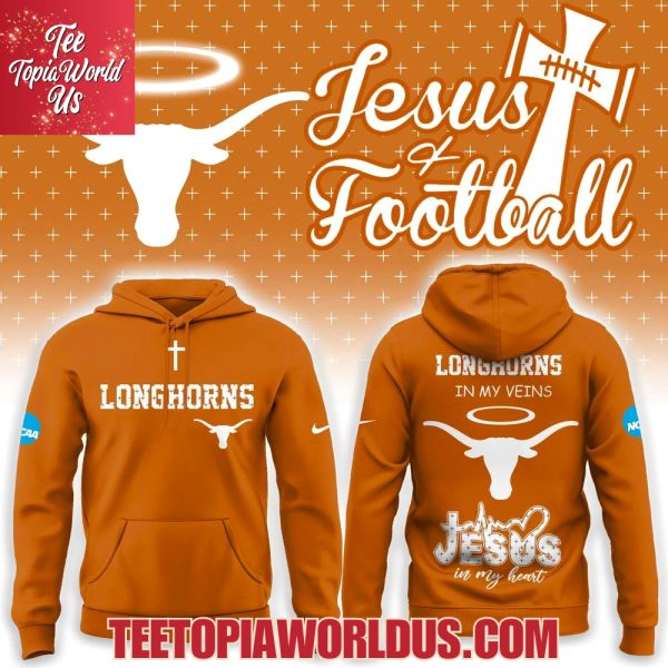 Texas Longhorns Jesus and Football Hoodie Texas Longhorns Jesus and Football Hoodie
