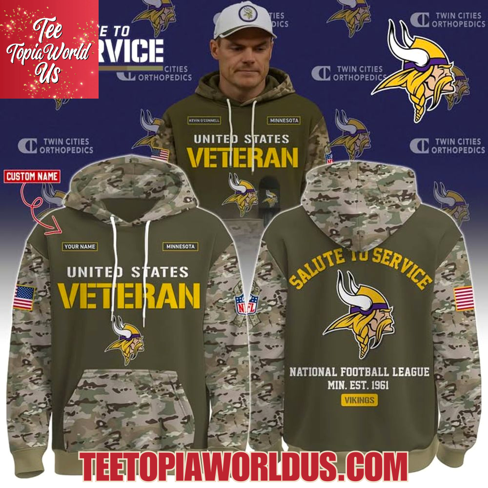 US Veterans Day x Minnesota Vikings Hoodie US Veterans Day x Minnesota Vikings Hoodie