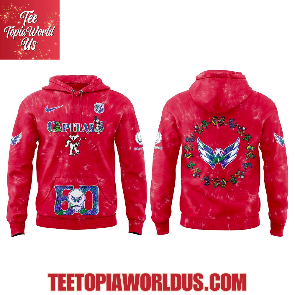 Washington Capitals Grateful Dead 60th Anniversary Hoodie Washington Capitals Grateful Dead 60th Anniversary Hoodie