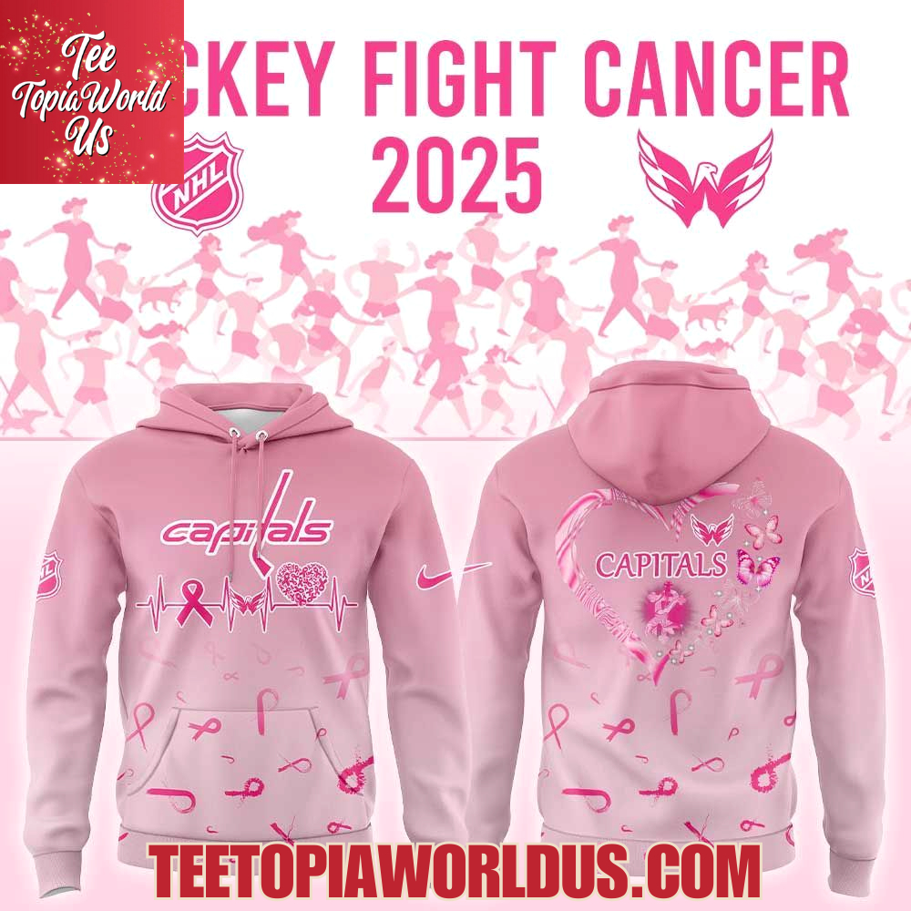 Washington Capitals Hockey Fight Cancer 2025 Hoodie Washington Capitals Hockey Fight Cancer 2025 Hoodie
