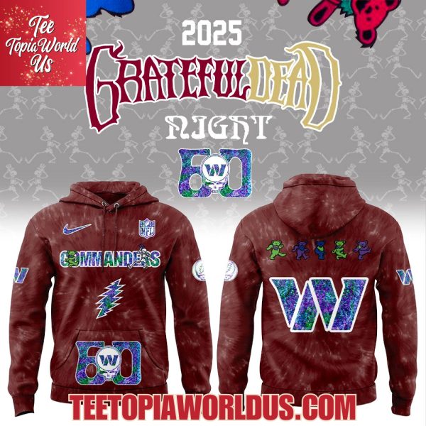Washington Commanders Grateful Dead Night 60th Hoodie Washington Commanders Grateful Dead Night 60th Hoodie