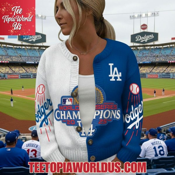 2025 World Series Champions Dodgers Knitted Cardigan Jacket