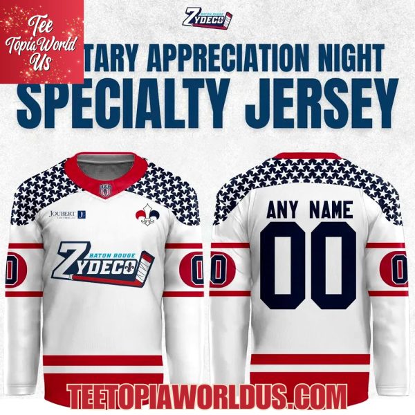 Baton Rouge Zydeco Military Night Hockey Jersey 2025