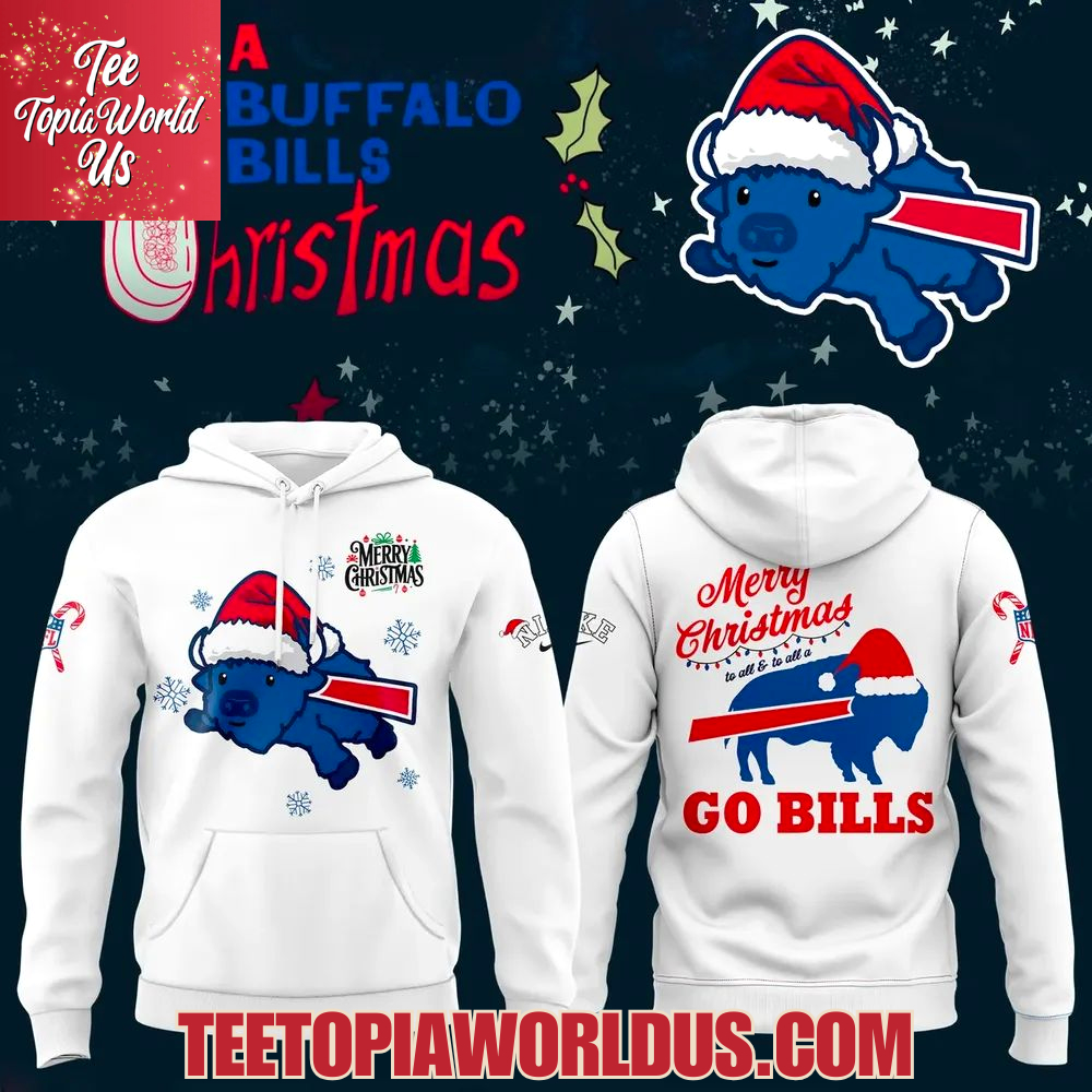 Buffalo Bills Merry Christmas 2025 White Hoodie Buffalo Bills Merry Christmas 2025 White Hoodie