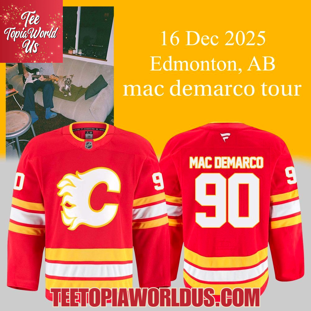 Calgary Flames X Mac DeMarco Canada Tour 2025 Hockey Jersey Calgary Flames X Mac DeMarco Canada Tour 2025 Hockey Jersey