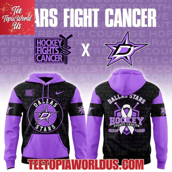 Dallas Stars Hockey Fights Cancer Hoodie