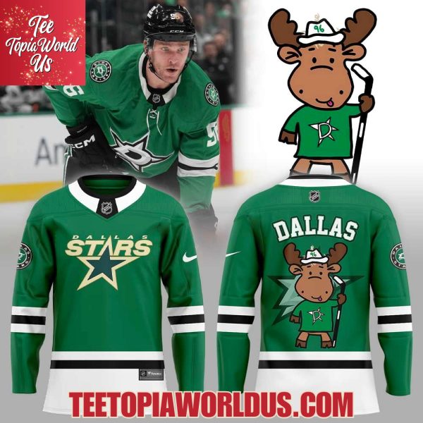 Dallas Stars Kelly Green Doodle Moose Uniform Jersey